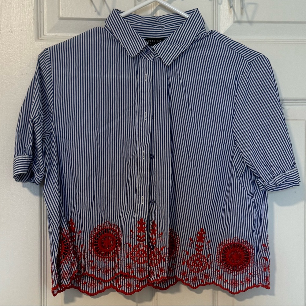 Zara Cropped Button Down